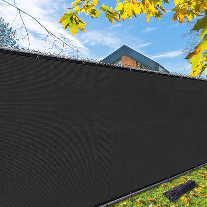 Icover 4X50Ft Privacy Screen Fence, Outdoor Fencing Panels, Garden Windscreen Mesh Shade Sail Net Barrier, Include Reinforced Bindings and Brass Grommets Cable Zip Ties, Black1
