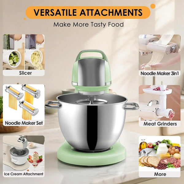 8.4QT Commercial Stand Mixer 800W with Aluminum Die Casting Meets the Standard of NSF/ANSI 8-2023, Mixers Kitchen Electric Stand Mixer with Stainless Steel 8L Bowl, Dough Hook, Whisk and Beater3