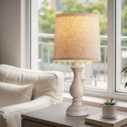 22" Farmhouse Table Lamps Set of 2, Rustic Bedside Lamps for Bedroom | Lamps for Living Room, Night Stands, End Table, Office, Desk, Clearance, Boho Decor, Linen Shades8
