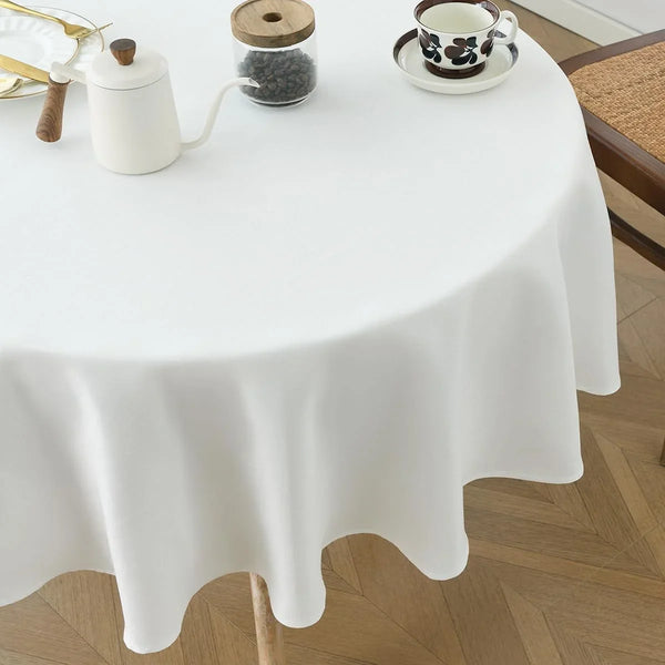 Linen Style round Tablecloth, White Table Cloth round 48"7