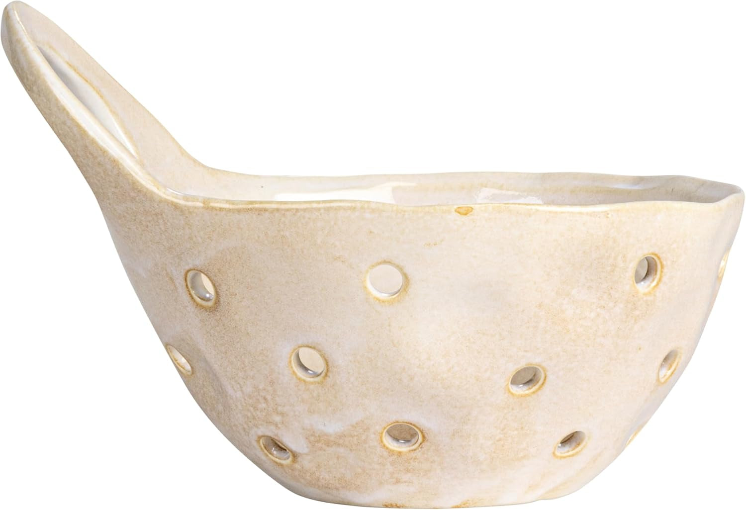 creative-co-op-2-piece-stoneware-colanders-with-handles-reactive-cream-glaze