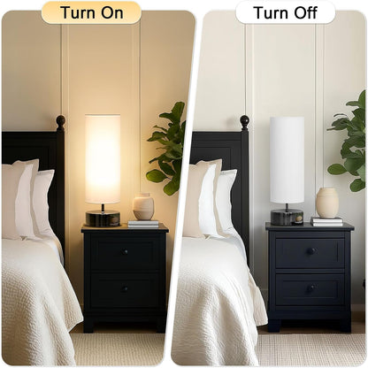 Touch Table Lamp, 3-Way Dimmable Bedside Lamp with Cylinder Fabric Shade4