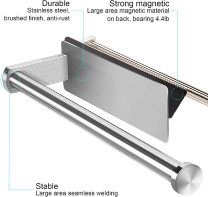 Paper Towel Holders Magnetic Steel Brushed Towel Roll Holders with Strong Magnetic Backing - Fit for Large Paper Towels-For Kitchen,Refrigerator,Grill,Toolbox,Garage,Shop2