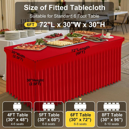 Spandex Elastic Fitted Table Cloth Skirt for 6FT Rectangle Table4