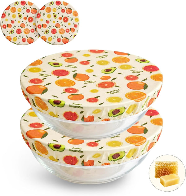 2Pack Reusable Large 12Inch Beeswax Bowl Covers for Bread Proofing1