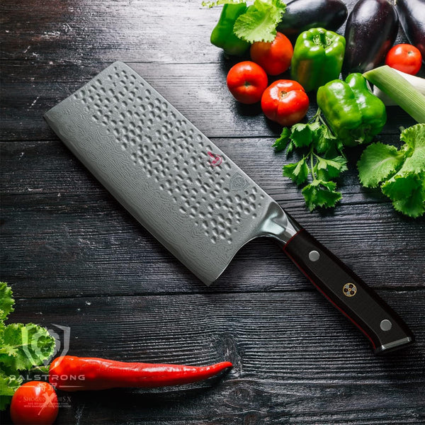 7" Meat Cleaver Knife - Japanese Super Steel Damascus6