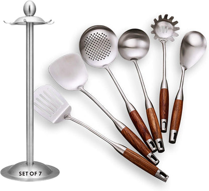 Kitchen Utensils Set,6 PCS with Utensils Holder,304 Stainless Steel1
