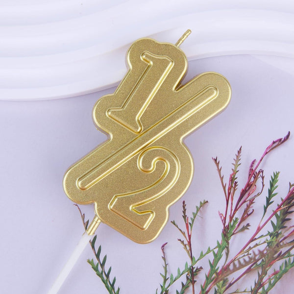 2.76 Inch Large 1/2 Gold Number Birthday Candles, Number Candles, Cake Number Candles, Party Celebration4