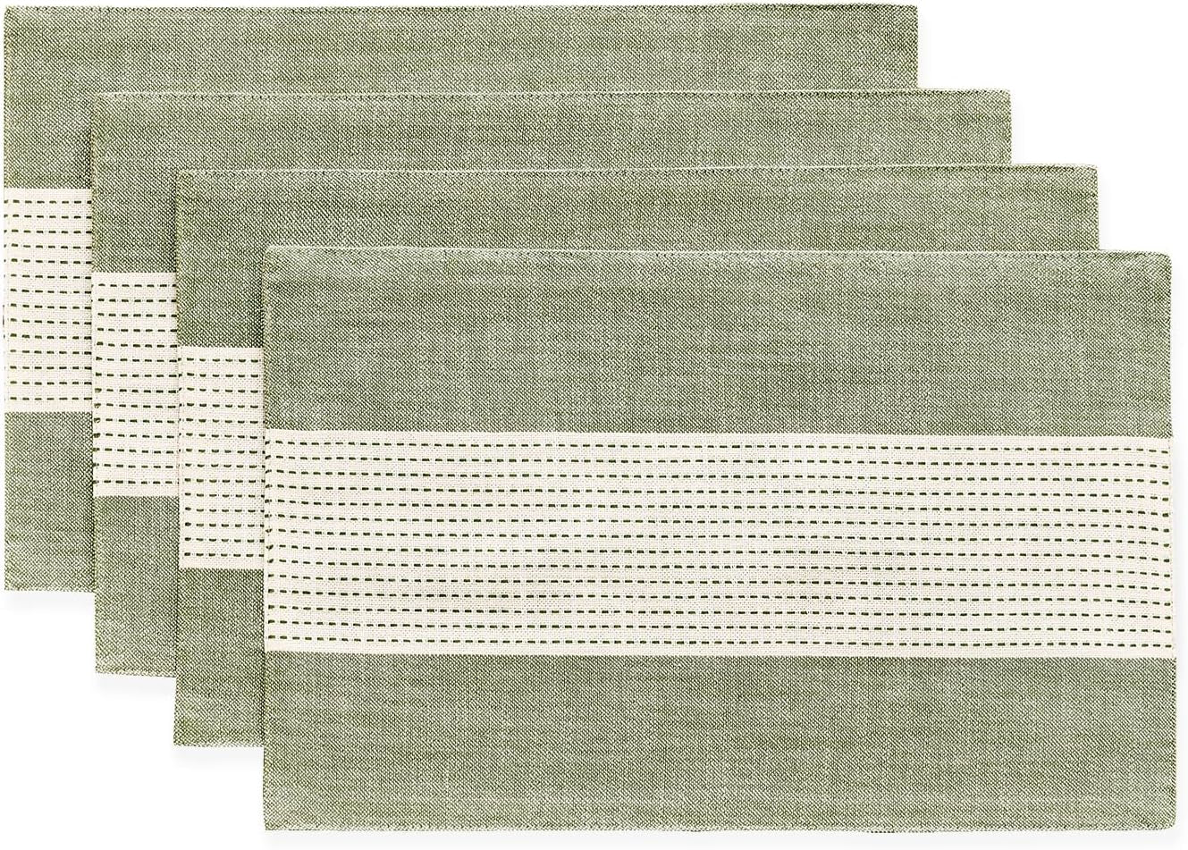 linen-placemats-12-x-18-inch-set-of-4-placemats-farmhouse-macrame-place-mats-for-kitchen-table-and-heat-resistant-hemstitch-sage-green-4pcs