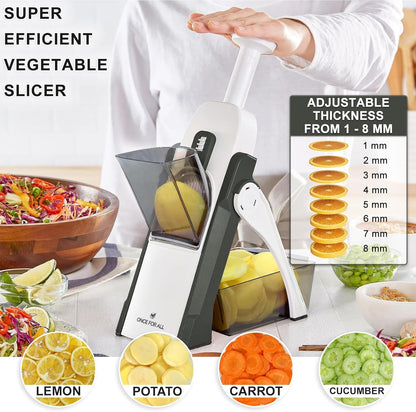 Safe Mandoline Slicer, Vegetable Slicer Potato Slicer, Gray2