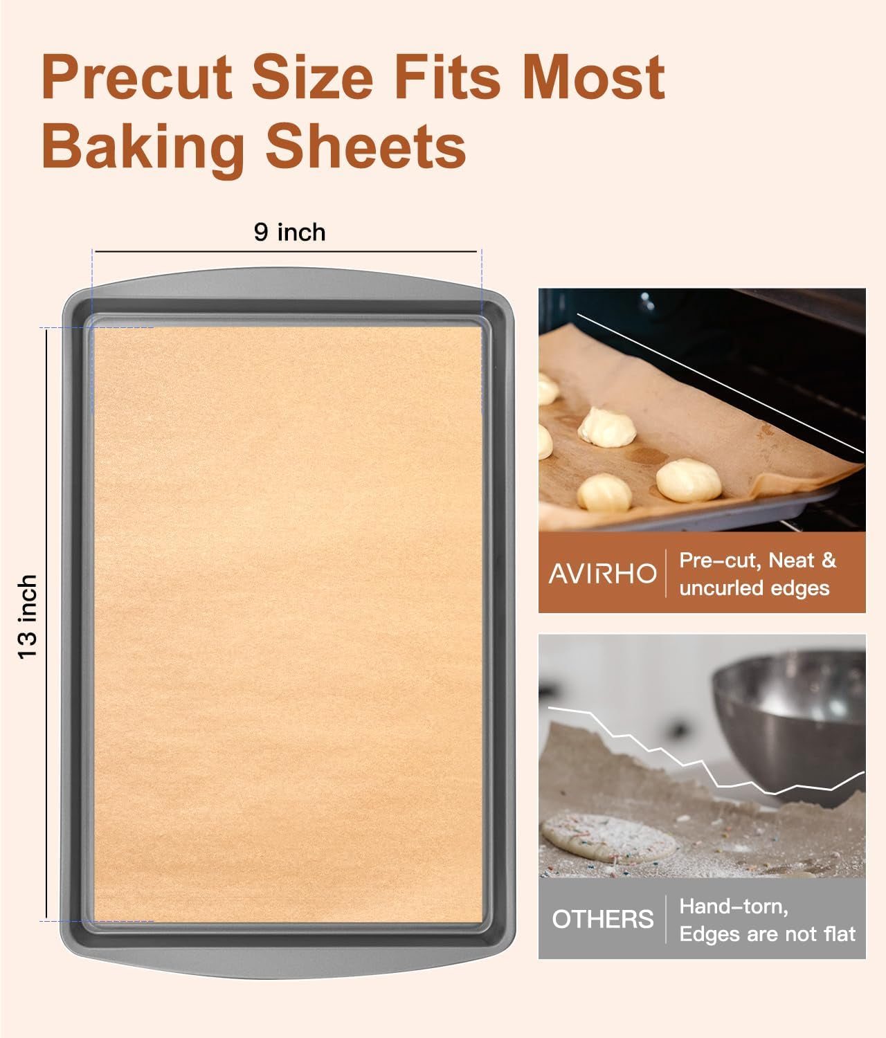 unbleached-parchment-paper-baking-sheets-9x13in-precut-non-stick-quarter-sheet-liners-for-baking-grilling-air-fryer-steaming-70-sheets-heavy-duty-parchment-sheets-for-bread-cake-cookies
