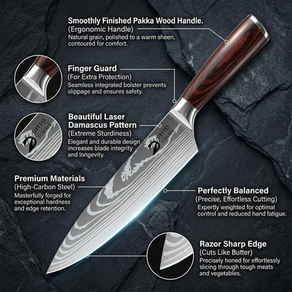 Kitchen Knife Set 3 Pieces, Professional Chef Knives Set Gift Box3