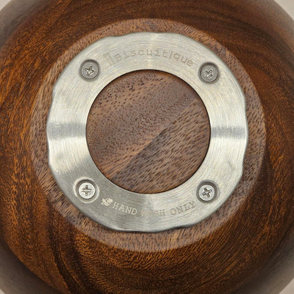 Premium Solid American Walnut Wood Mixing Bowl Compatible with Kitchen Aid Tilt-Head Models 4.5 Quart and 5QT Stand Mixer Wooden Bowls5