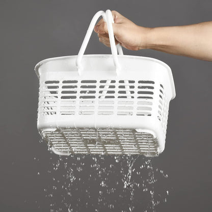 Plastic Shower Caddy Basket with Handle, Portable Organizer Storage Basket for College Dorm, Bathroom, Kitchen - White6