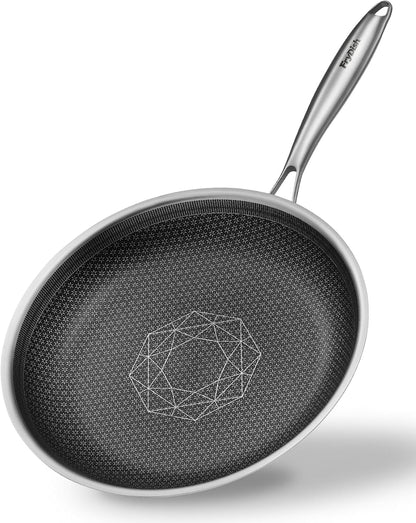 Non Stick Frying Pans, 8 Inch Hybrid Frying Pans Nonstick, Dishwasher & Oven Safe, Induction Compatible, with Stay-Cool Handle, PFOA Free Kitchen Cookware1