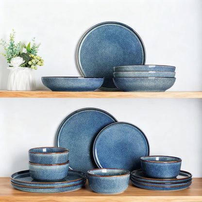 Stoneware Dinnerware Sets for 6, 18 Piece Plates and Bowls Sets7
