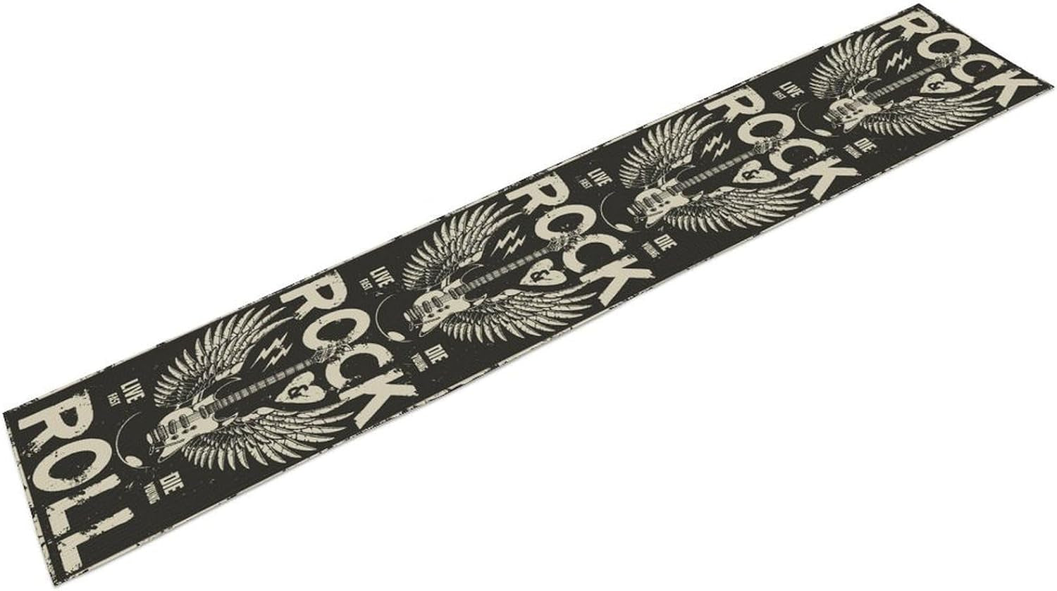 rock-music-table-runner-rock-and-roll-electric-guitar-black-music-character-theme-table-runner-for-kitchen-dinning-decor-home-wedding-party-holiday-13x60-inch