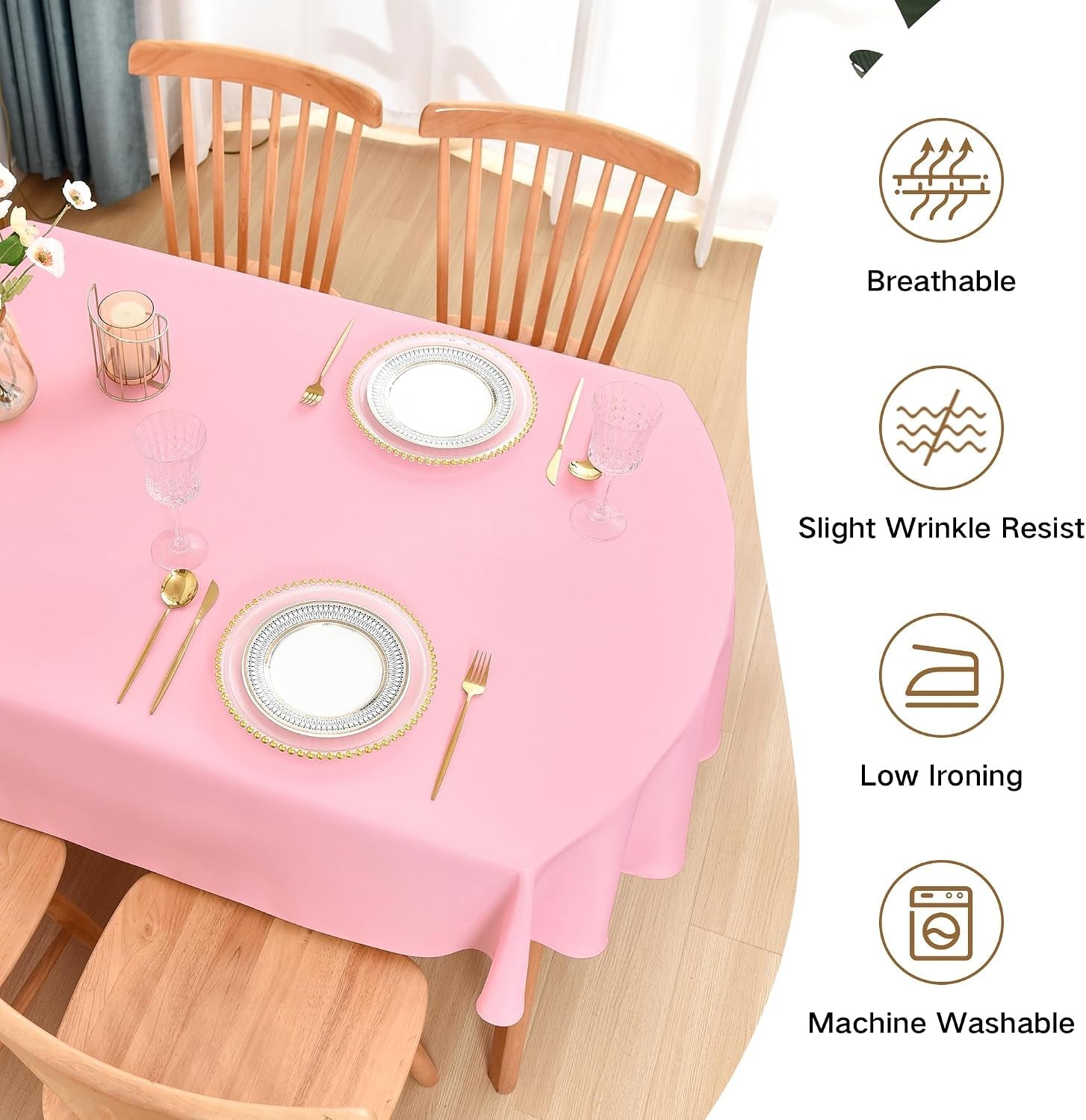 oval-tablecloth-60-x-102-in-polyester-fabric-tablecloths-pink