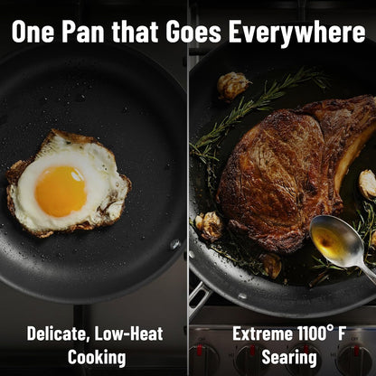 Carbon Nonstick™ Skillet - Nitrided Carbon Steel - Professional Alternative to Teflon - 1100°F High Heat Ready - Easy Release - Induction, Oven, & Grill Safe - 10 Inch5