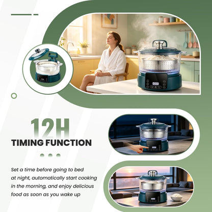5L Low Carb Rice Cooker with Lift Basket Technology, Healthy Rice Cooker | 304 Stainless Steel Steamer, Smart Touch Control for Healthier Family Meals5
