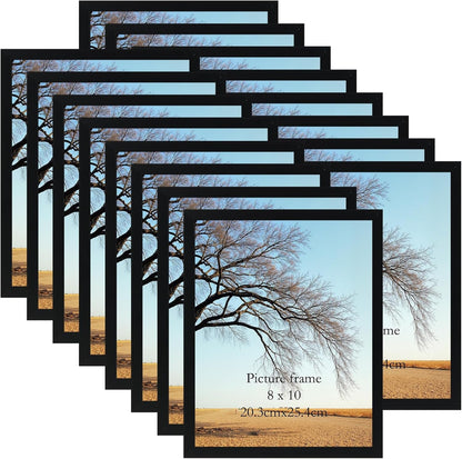 8X10 Picture Frame Black Set of 16, Lightweight 8 by 10 Photo Frames Bulk for Gallery, Office, Living Room Wall Hanging and Tabletop Display1