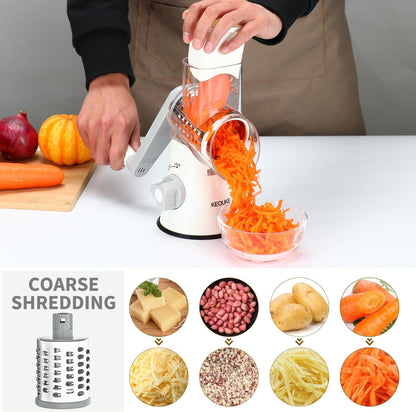 Rotary Cheese Grater Hand Crank Cheese Shredder, White3