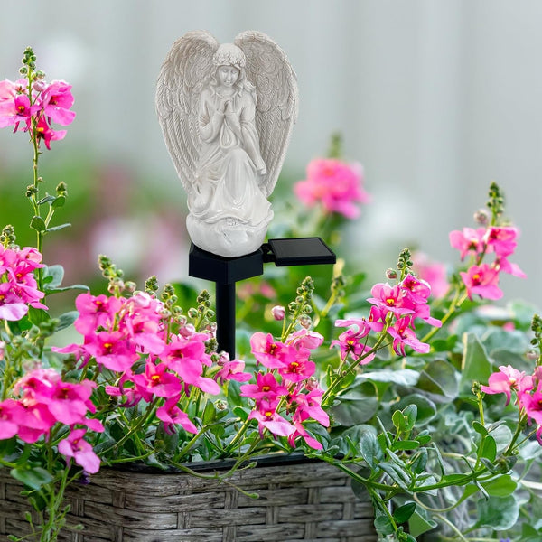 Solar Garden Angel Lights, LED Waterproof Resin Angel Statue2