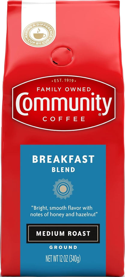 Breakfast Blend, Ground Coffee, Medium Roast, 12 Ounce Bag (Pack of 1)1