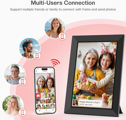 Frameo 10.1 Inch Wifi Digital Picture Frame, Smart Cloud Electronic Photo Frame with HD IPS Touch Screen Slideshow 32GB Memory Auto-Rotate Wall Mount, Share Photos/Videos from Phone - Gifts for Mom6