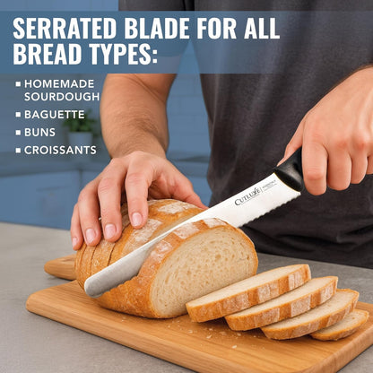 Bread Knife with Cover, 10" Serrated Knife for Sourdough Bread6