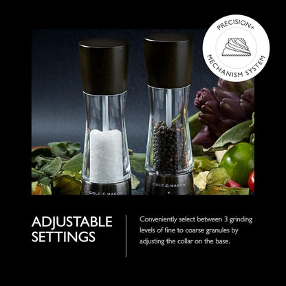 Cole & Mason Derwent Salt Mill - Gourmet Precision Salt Grinder - Refillable Seasoning and Spice Tools - Adjustable Seat, Himalayan and Kosher Salt Grinder Settings - Dark Wood3