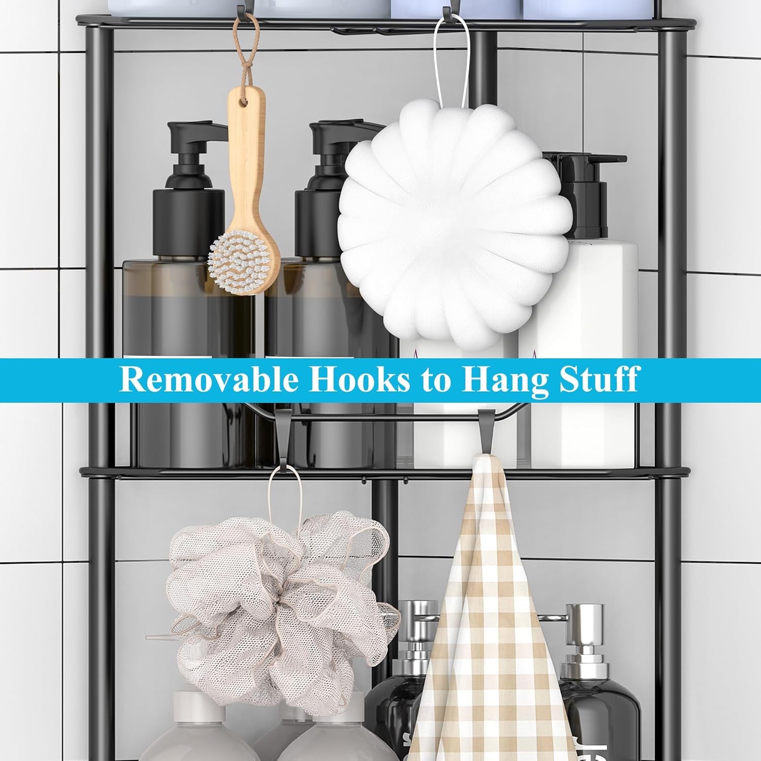 4-tier-floor-standing-corner-shower-caddy-organizer-shelf-with-hooks-bathroom-shelves-stand-rack-black