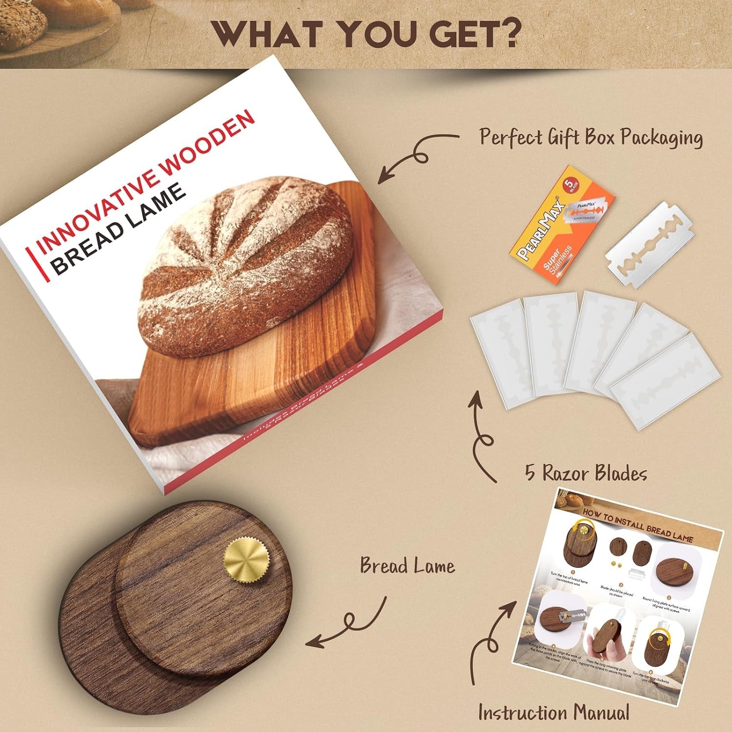 upgraded-ufo-bread-lame-dough-scoring-tool-magnetic-sourdough-scoring-tool-black-walnut-bread-lame-cutter-scoring-knife-for-bread-baking-includes-5-replaceable-razor-blades-for-bread-baking