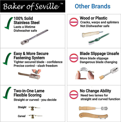 Bread Lame - Patented 2-In-1 Stainless Scoring Tool4