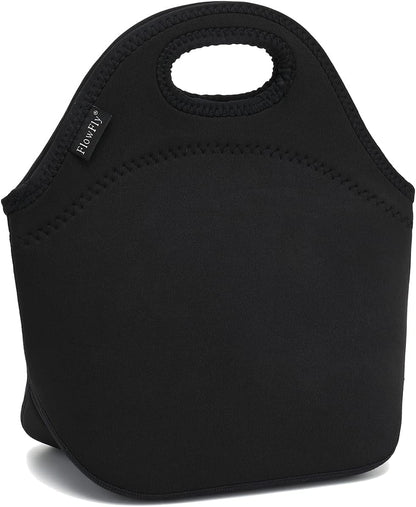 Neoprene Kids Lunch Box Insulated Soft Bag Mini Cooler Thermal Meal Tote Kit for Boys, Girls,Men,Women,School,Work, Office,Black1