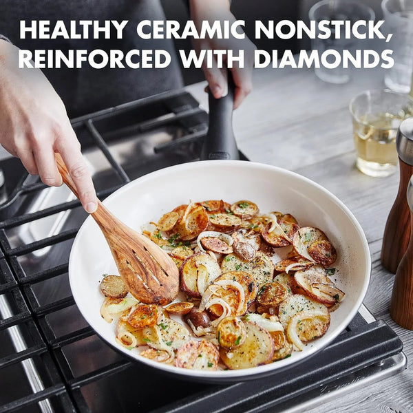 Rio Healthy Ceramic Nonstick 12" Frying Pan Skillet, Pfas-Free, Dishwasher Safe, Black2
