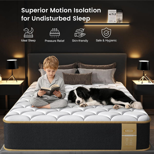 Luxury Full Size Mattress 8 Inch, Hotel Level Hybrid Mattress Full Size Bed in a Box, Gel Memory Foam & 7-Zone Ergonomics Targeted Support, Certipur-Us, Teens, Singles, Guest Rooms, 365-Trials7