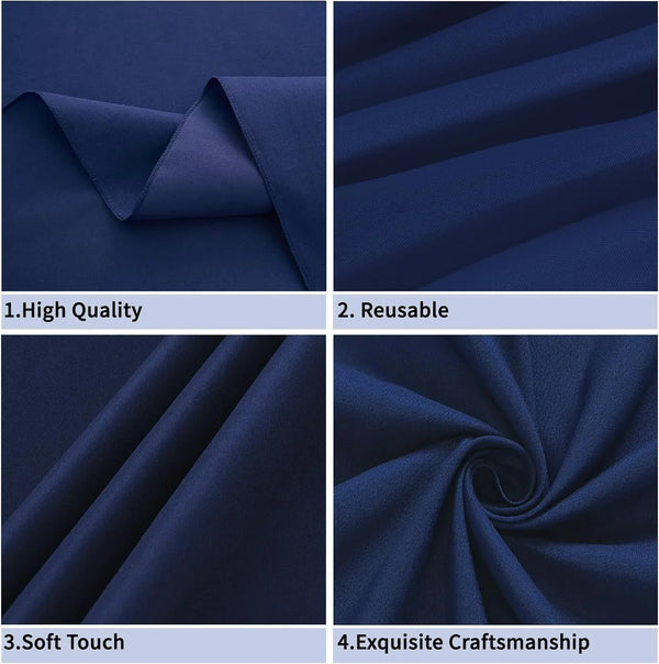 Navy Blue 6 Pack round 60 Inch Tablecloth, Premium Polyester Table Cloth Washable Table Cover Stain and Wrinkle Resistant Decorative Table Cover for Party Wedding4