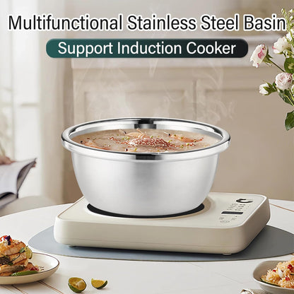 304 Stainless Steel Colander 2QT Microporous Colander & Mixing Bowl for Kitchen Cooking,Rice Strainer with Washing Bowl for Pasta Straining,Fruit Washing,Vegetable Draining(2Pcs)5