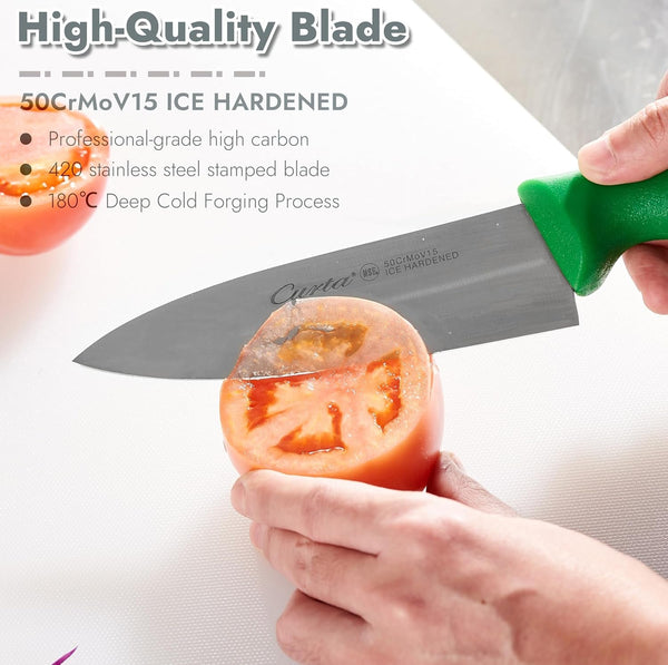 6-Inch Commercial-Grade Chef'S Knife, NSF Listed, Ergonomic, Non-Slip White Handle, High Carbon 420 Stainless Steel Forged Blade Straight Edge, Dishwasher Safe, Rust Proof4