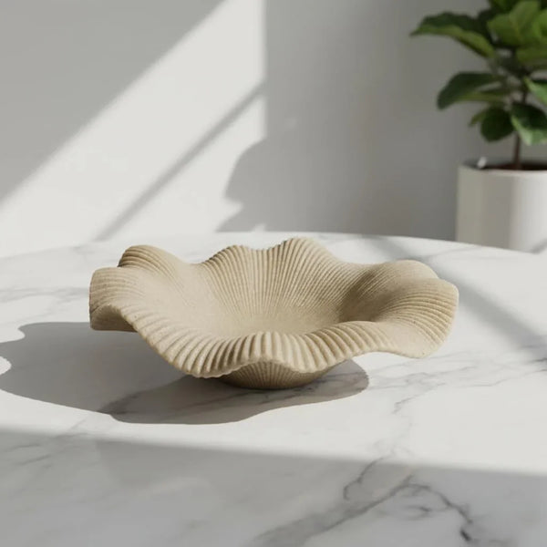 Large Decorative Bowl Decor, Decorative Bowls for Modern Home Decor,Stylish Key Bowl for Entry Table,Decorative Fruit Bowls for Kitchen Counter (11" Beige)2