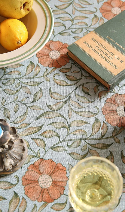 Vintage French Linen Tablecloth,Round,Diameter 67"-Wensel8