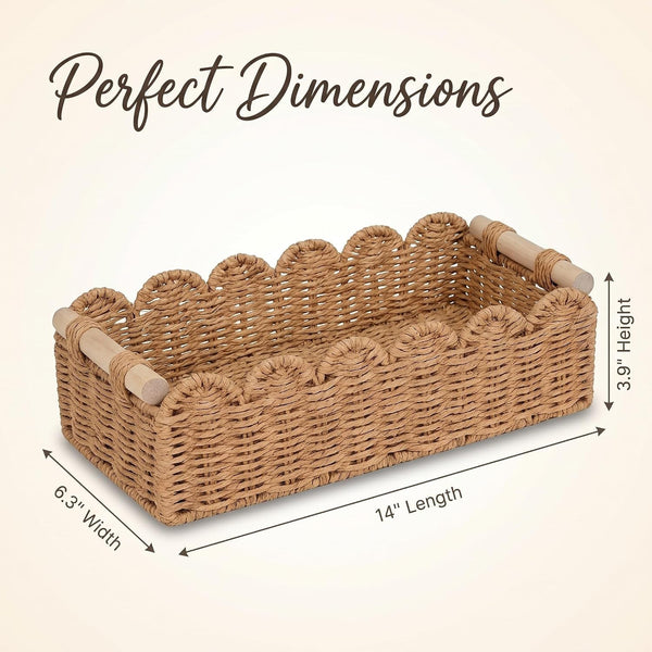 Scalloped Toilet Paper Storage Basket, Wicker Basket Home Decor Storage6