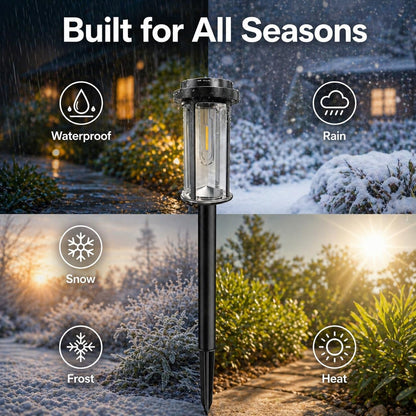 8 Pack Solar Pathway Lights Outdoor 21" LED Solar Garden Lights5
