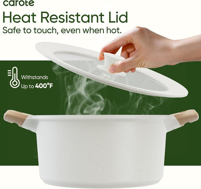 Universal Lids for Pots and Pans, 2-Piece, White | Heat-Resistant Silicone Rim, Tempered Glass, Steam Vents, Small Fits 6-, 7- and 8-Inch, Large Fits 9.5-, 10- and 11-Inch5