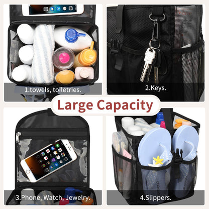 Mesh Shower Caddy Portable Shower Bag for College Dorm Room Essentials6