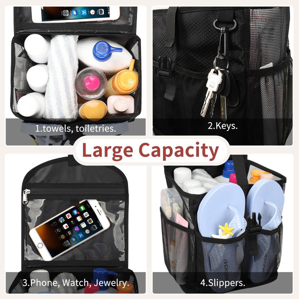 Mesh Shower Caddy Portable Shower Bag for College Dorm Room Essentials6