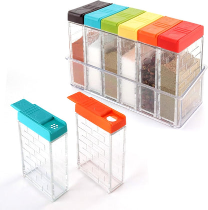 Spice Containers, Travel Seasoning Jars for Camping, 6 Pack Color1