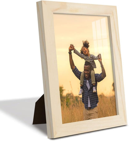 Renditions 6X8 Inch Solid Wood Picture Frame, High Definition Glass and High-End Modern Style Cream Colored for Wall and Tabletop Photo Display, Palo Santo Wood Grain Frame4