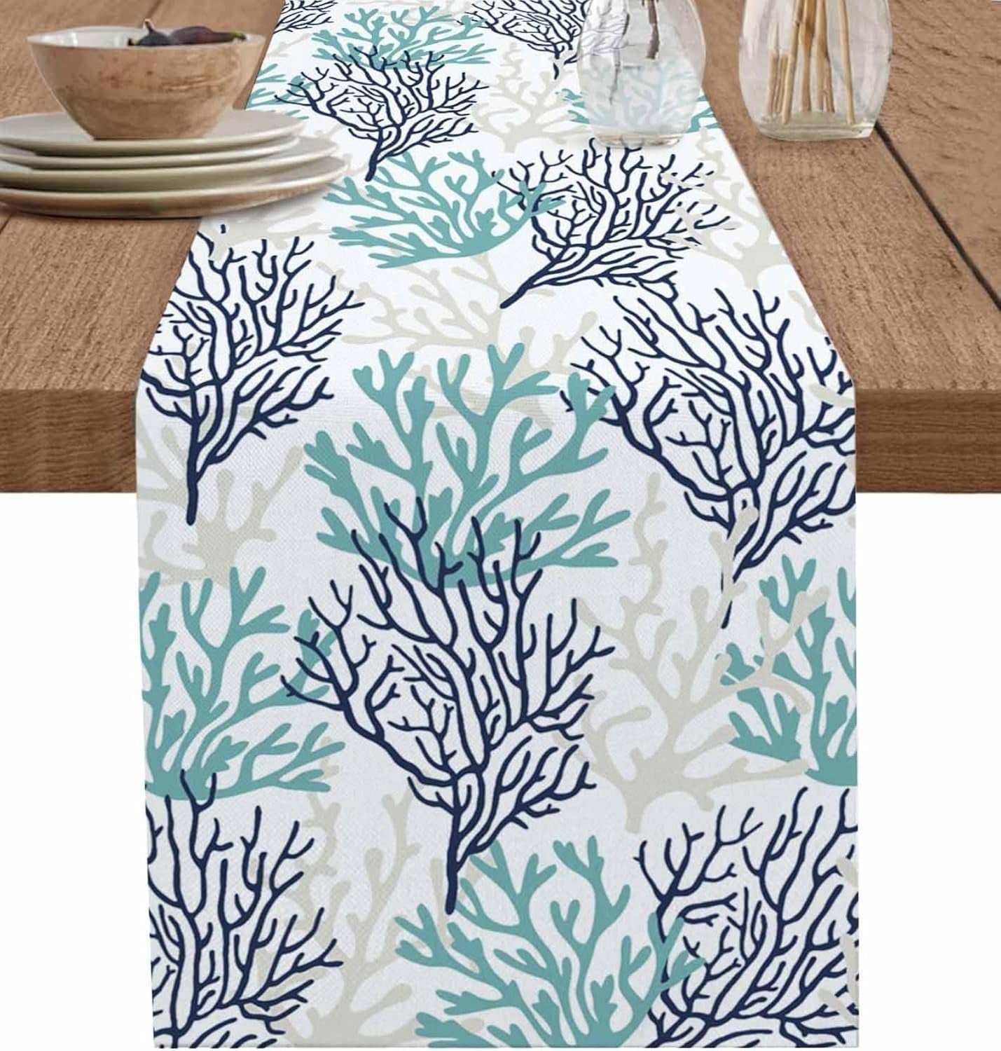 tropical-coral-cotton-linen-rectangle-table-runners-summer-coastal-kitchen-table-cloth-scarves-beach-seaside-nautical-luxury-coffee-table-runner-teal-blue-grey-coral-13x120-inch